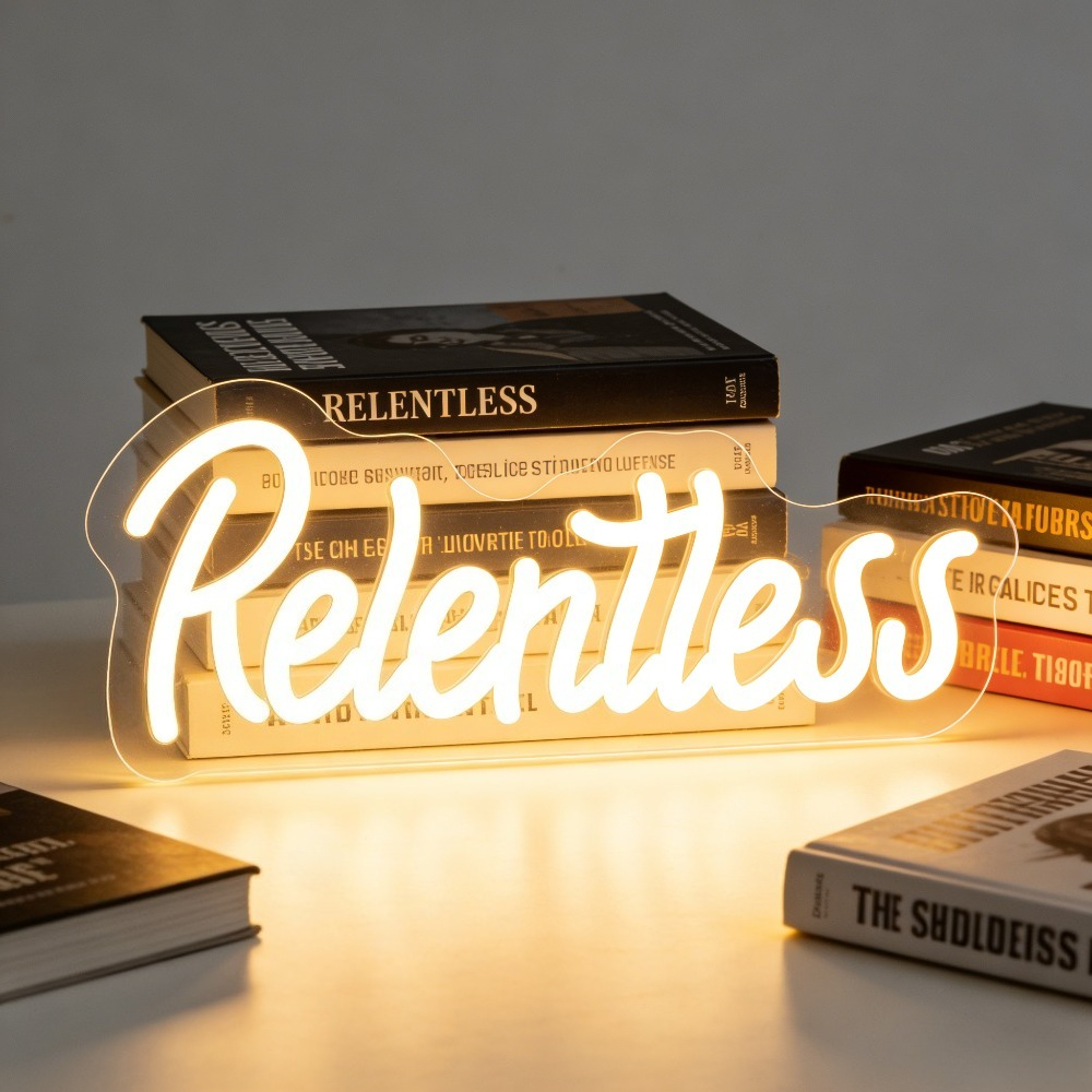 Home Gym Neon Sign - Relentless Motivational Neon Sign LED Wall