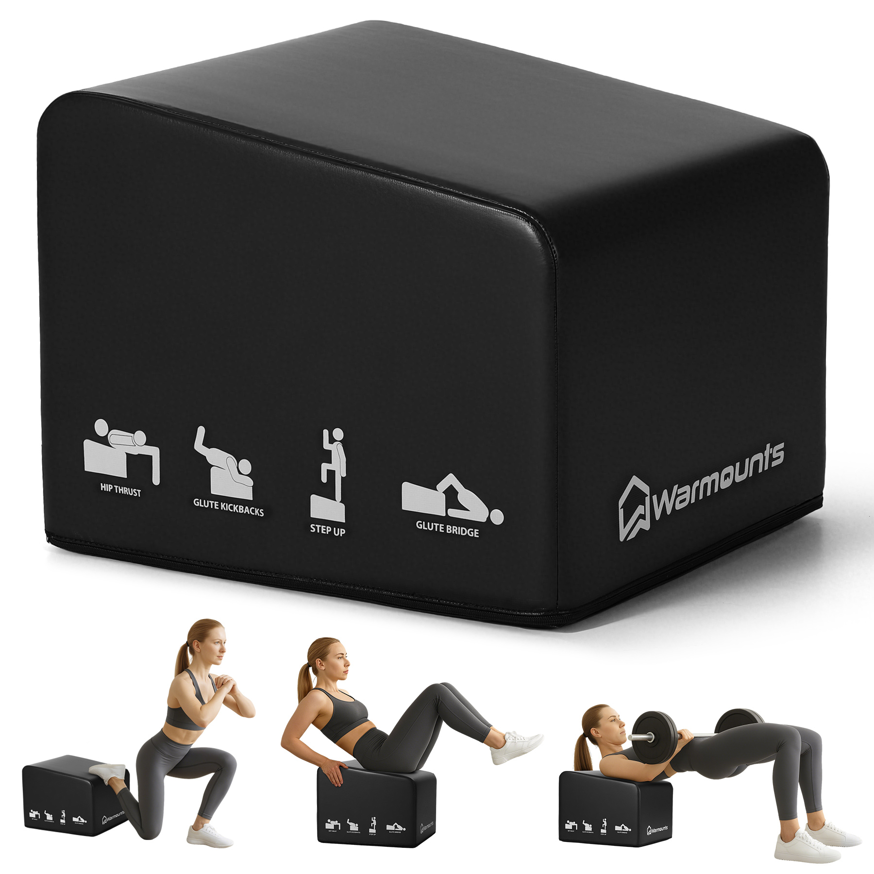Home Gym Hip Thrust Machine - Warmounts Hip Thrust Box Multi-functional Gym