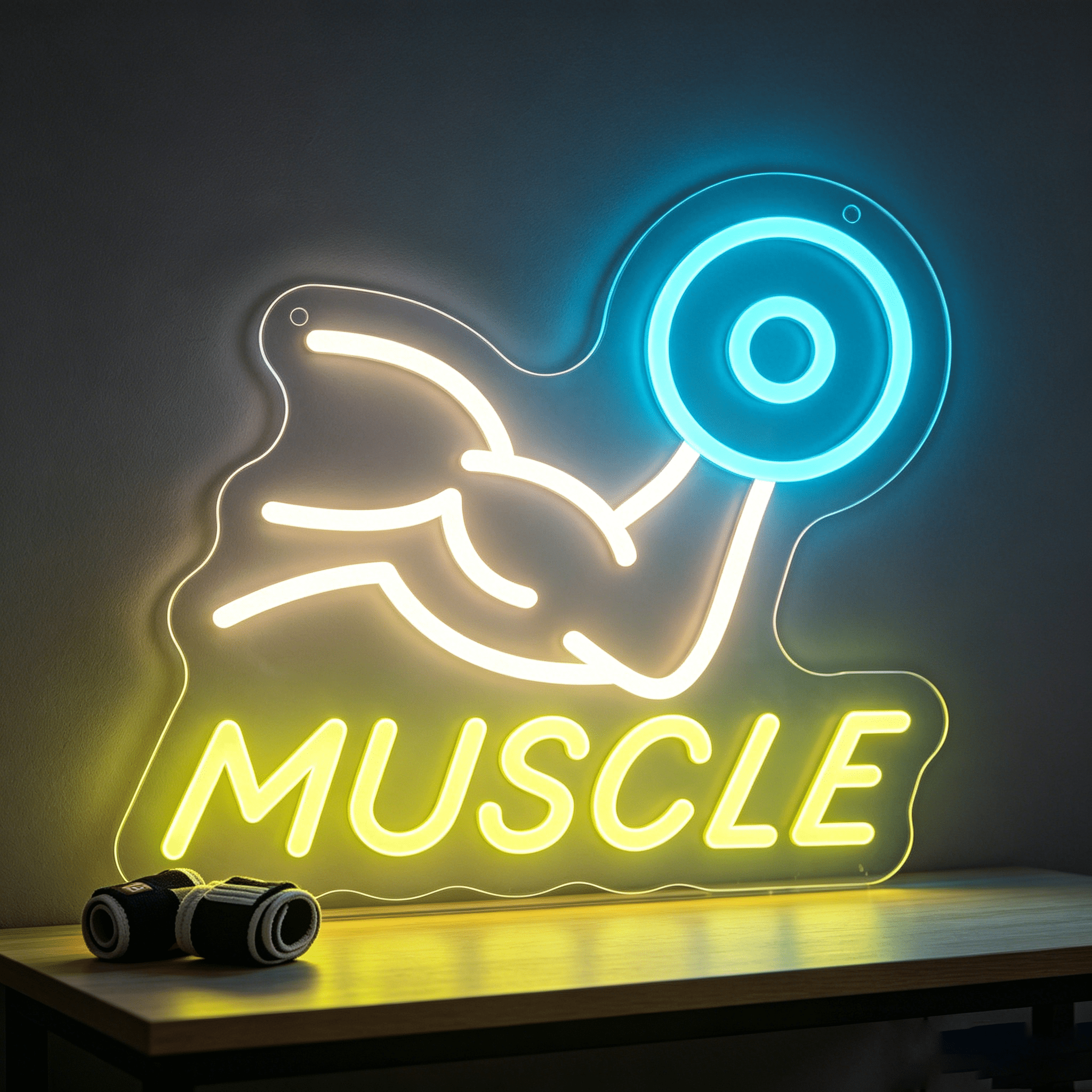 Home Gym Neon Sign - Muscle Neon Sign LED USB Dimmable
