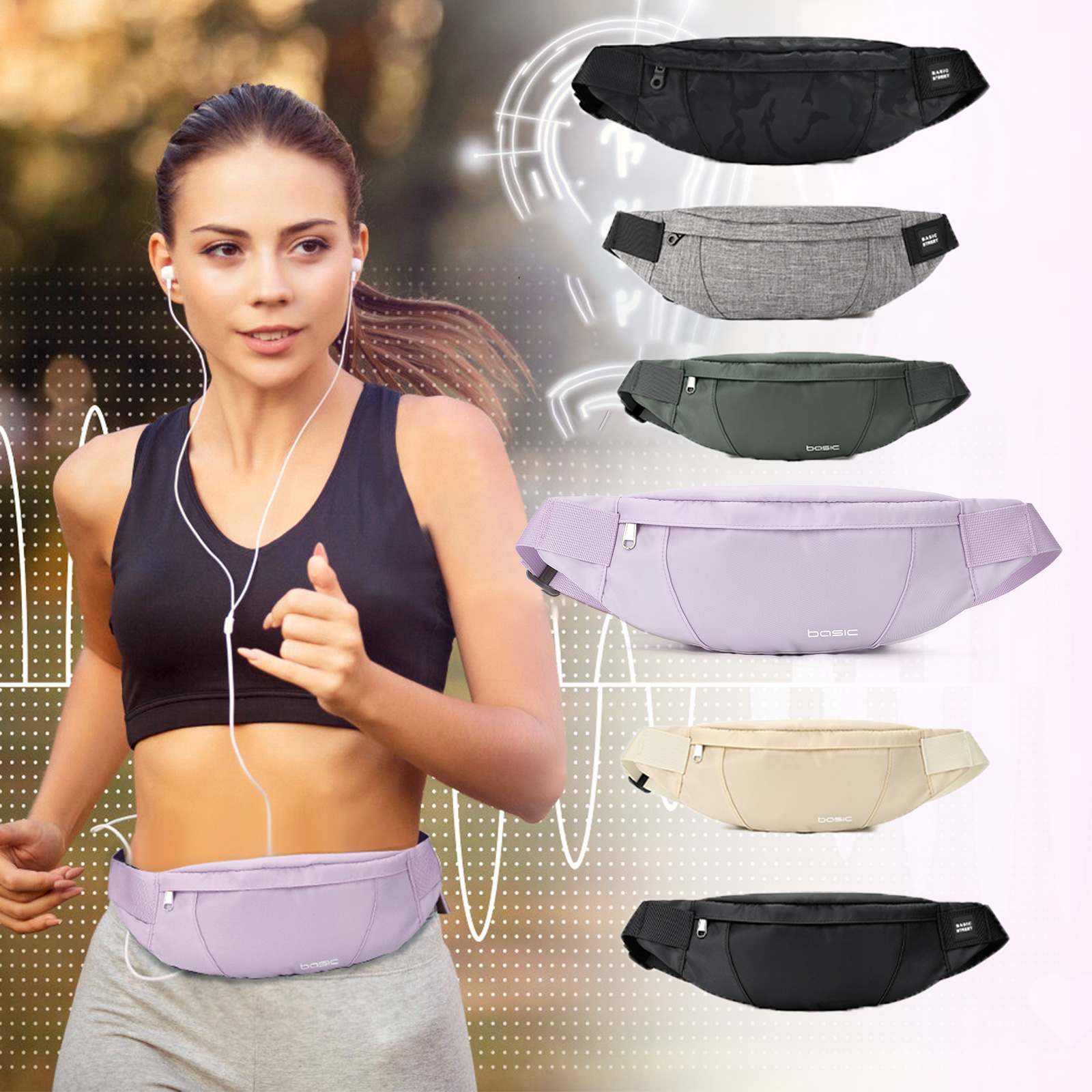 Weight Belt Lifting - Fashion Running Waist Bag Waterproof Sports