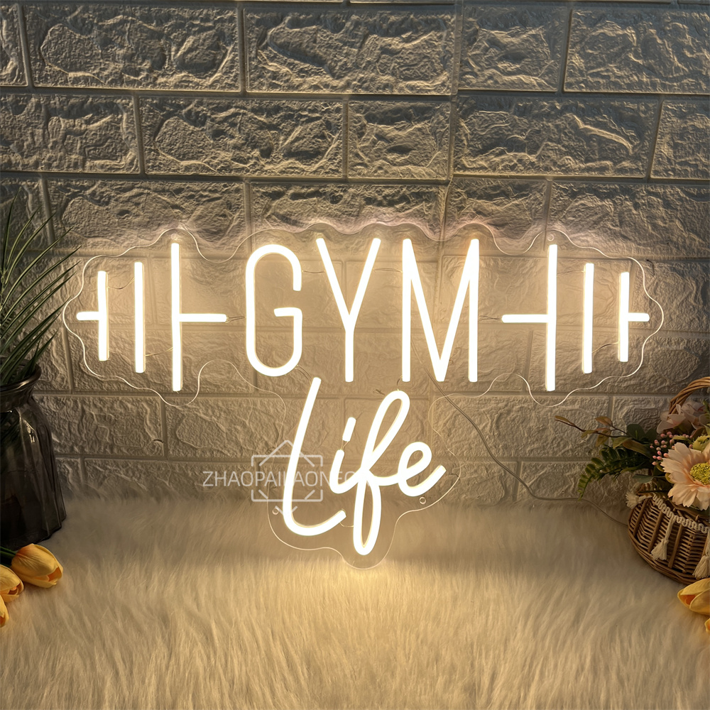 Home Gym Neon Sign - Dumbbell GYM Neon Signs for Wall
