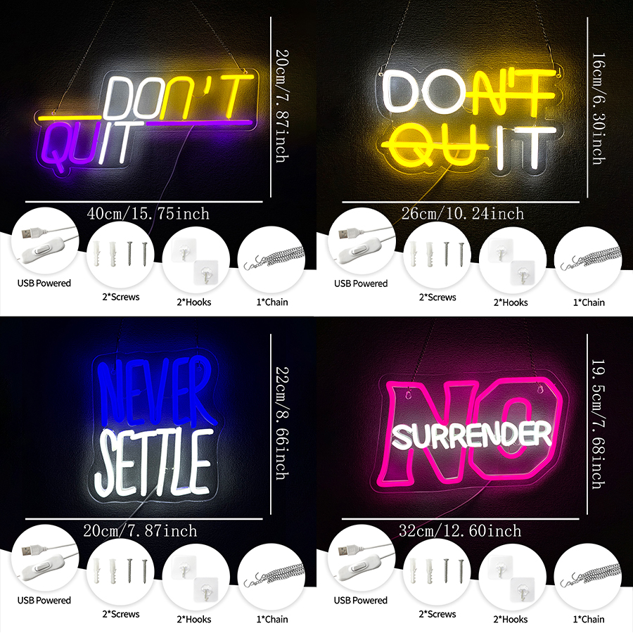 No Surrender Neon Sign For Wal - Home Gym Neon Sign reseña y precio