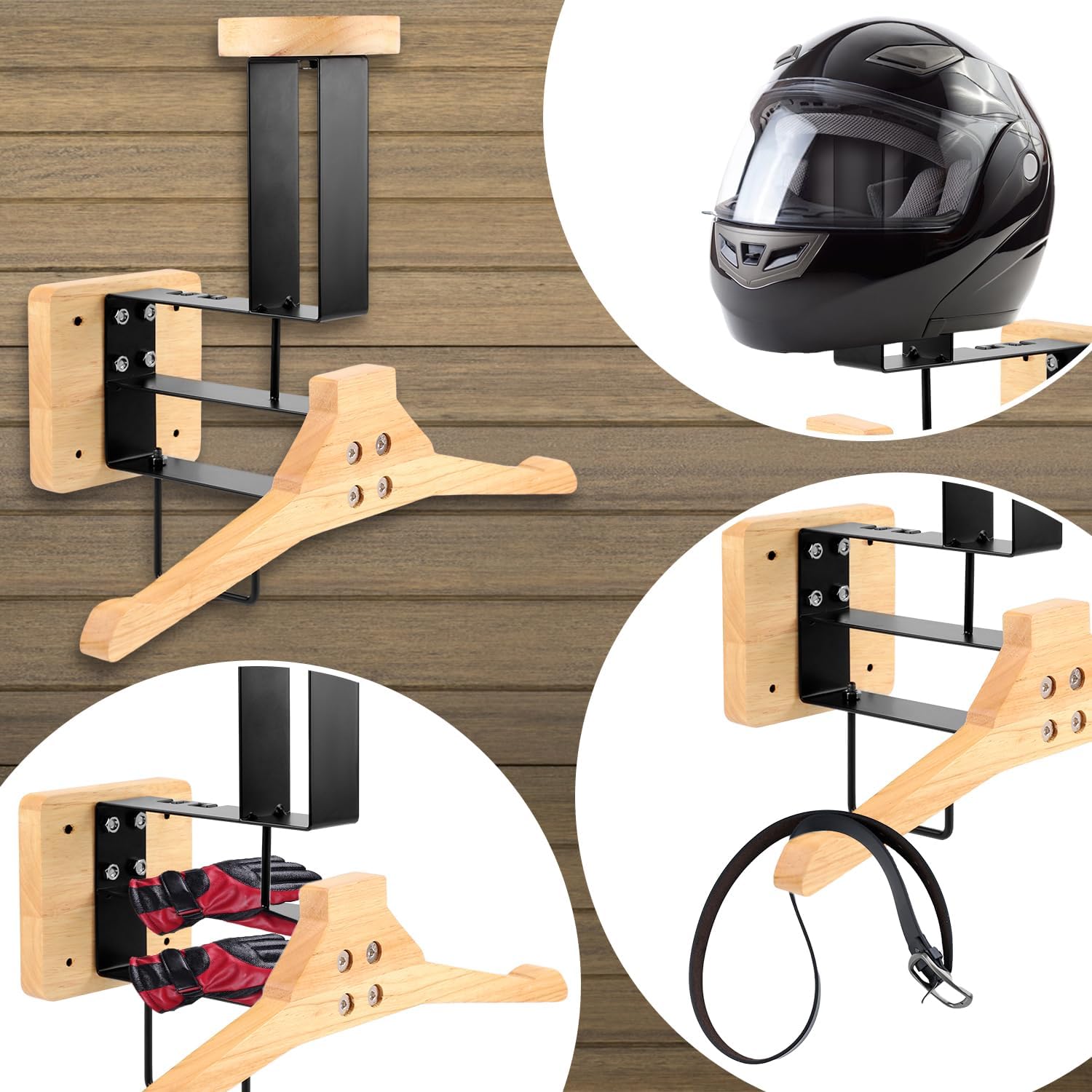 Wood Motorcycle Helmet Holder  - Home Gym House reseña y precio