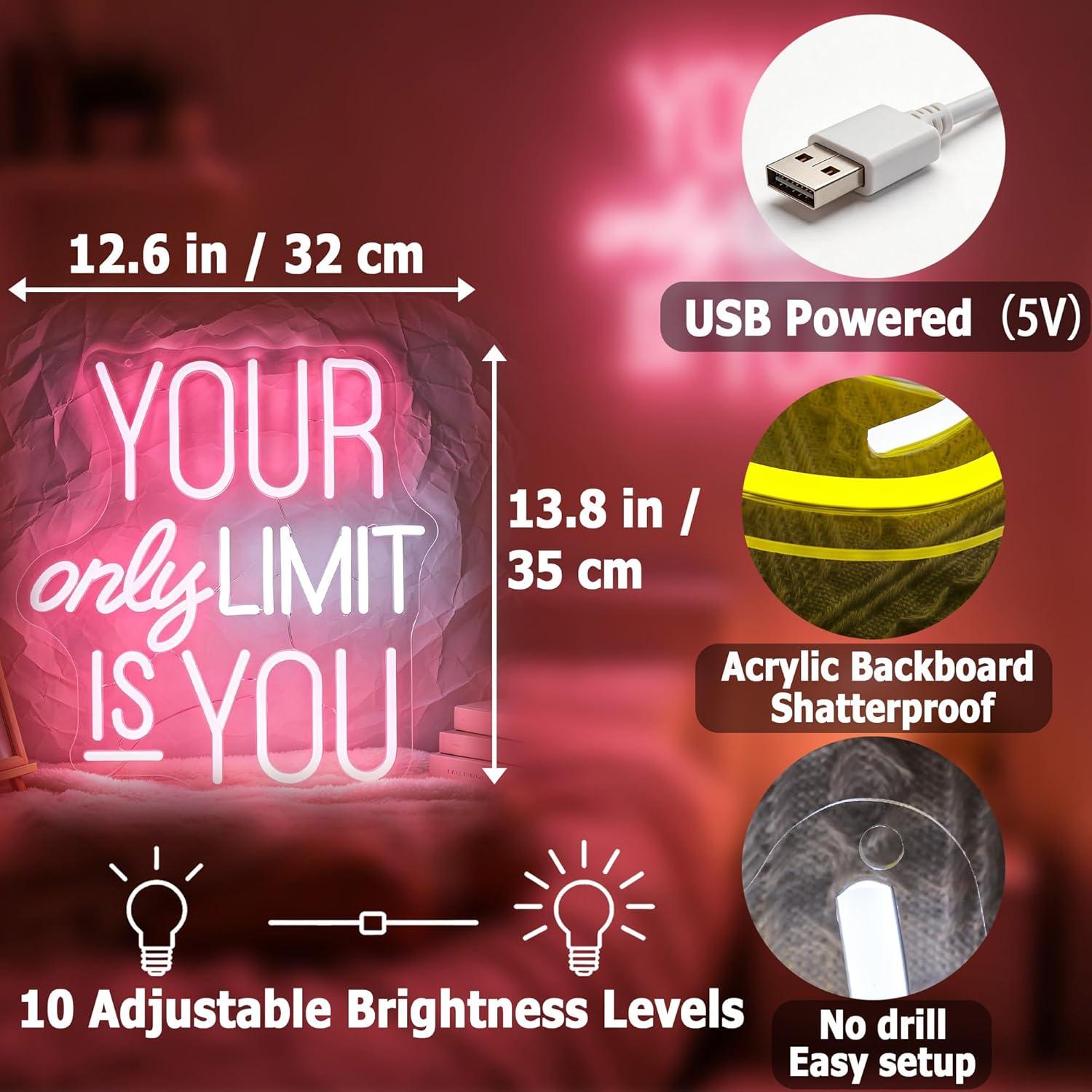 Your Only Limit Is You Neon Si - Home Gym Neon Sign reseña y precio