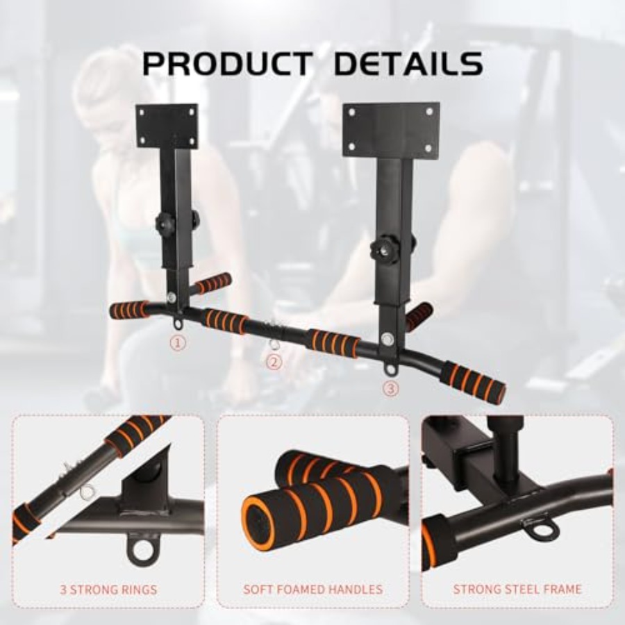 Wall Mounted Pull Up Bar Adjus - Home Gym Wall reseña y precio