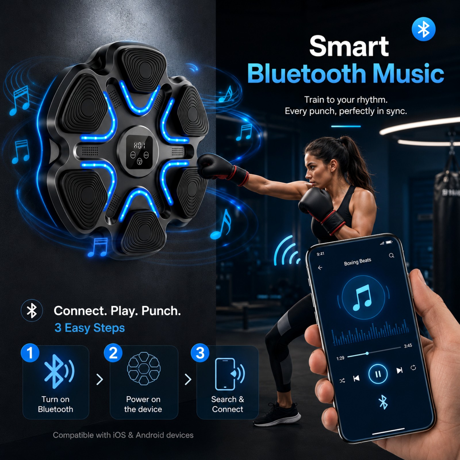 Music Boxing Machine Kids Adul - Home Gym Wall reseña y precio