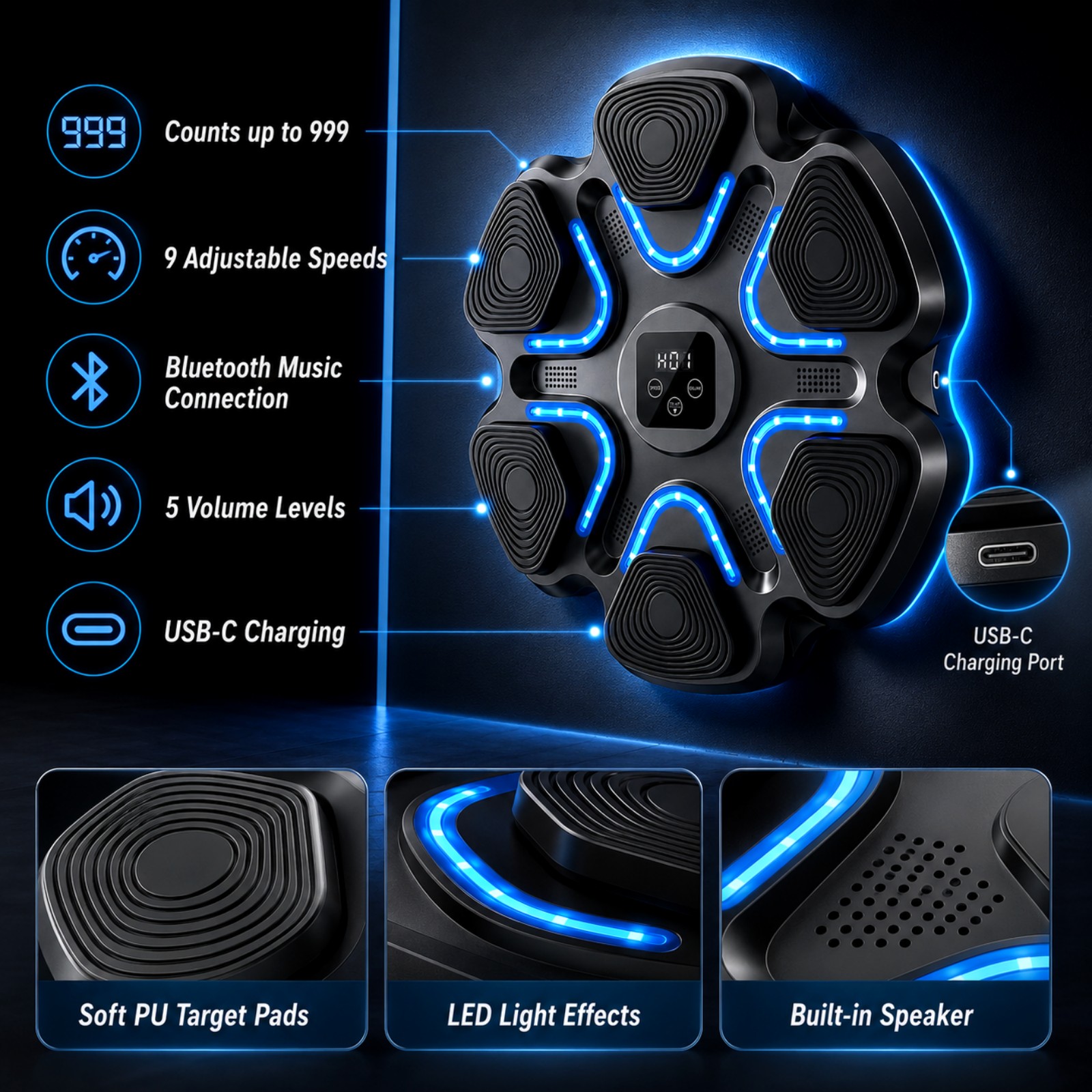 Music Boxing Machine Kids Adul - Home Gym Wall reseña y precio