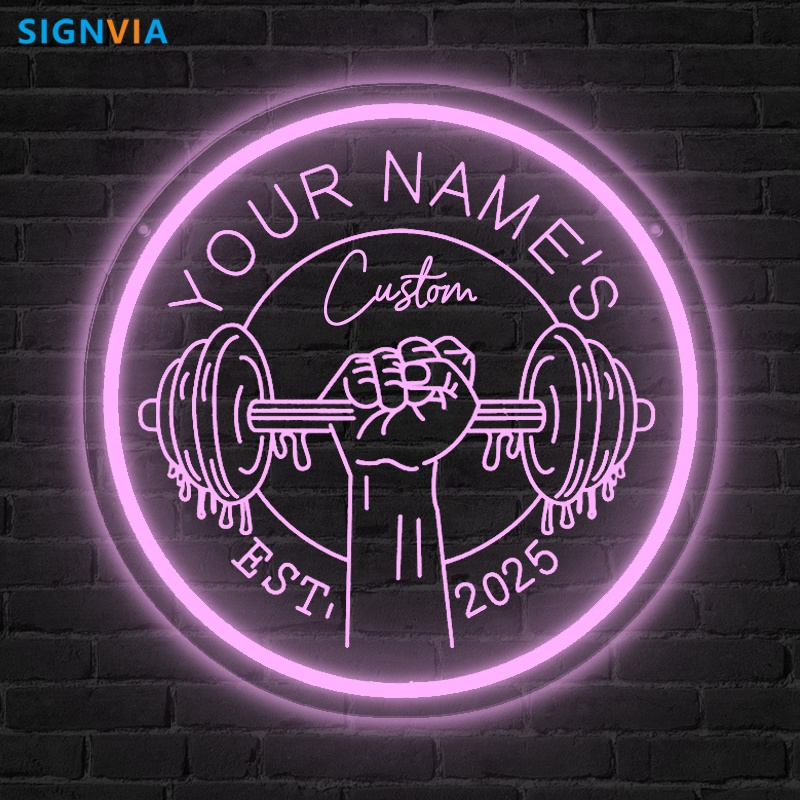 Custom LED Gym Neon Sign Barbe - Home Gym Neon Sign reseña y precio