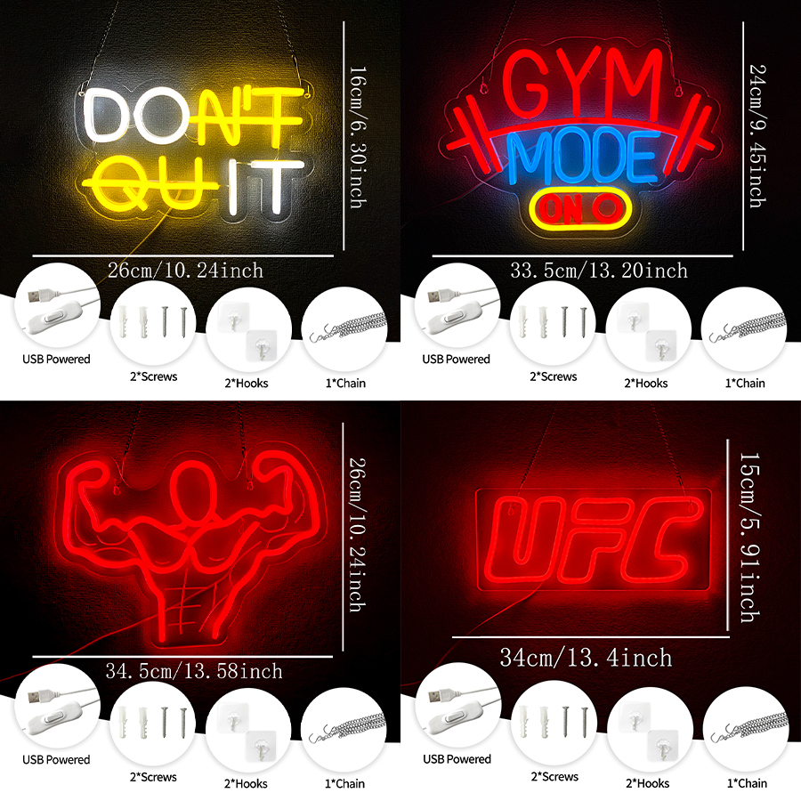 Fitness Series Neon Sign For W - Home Gym Neon Sign reseña y precio