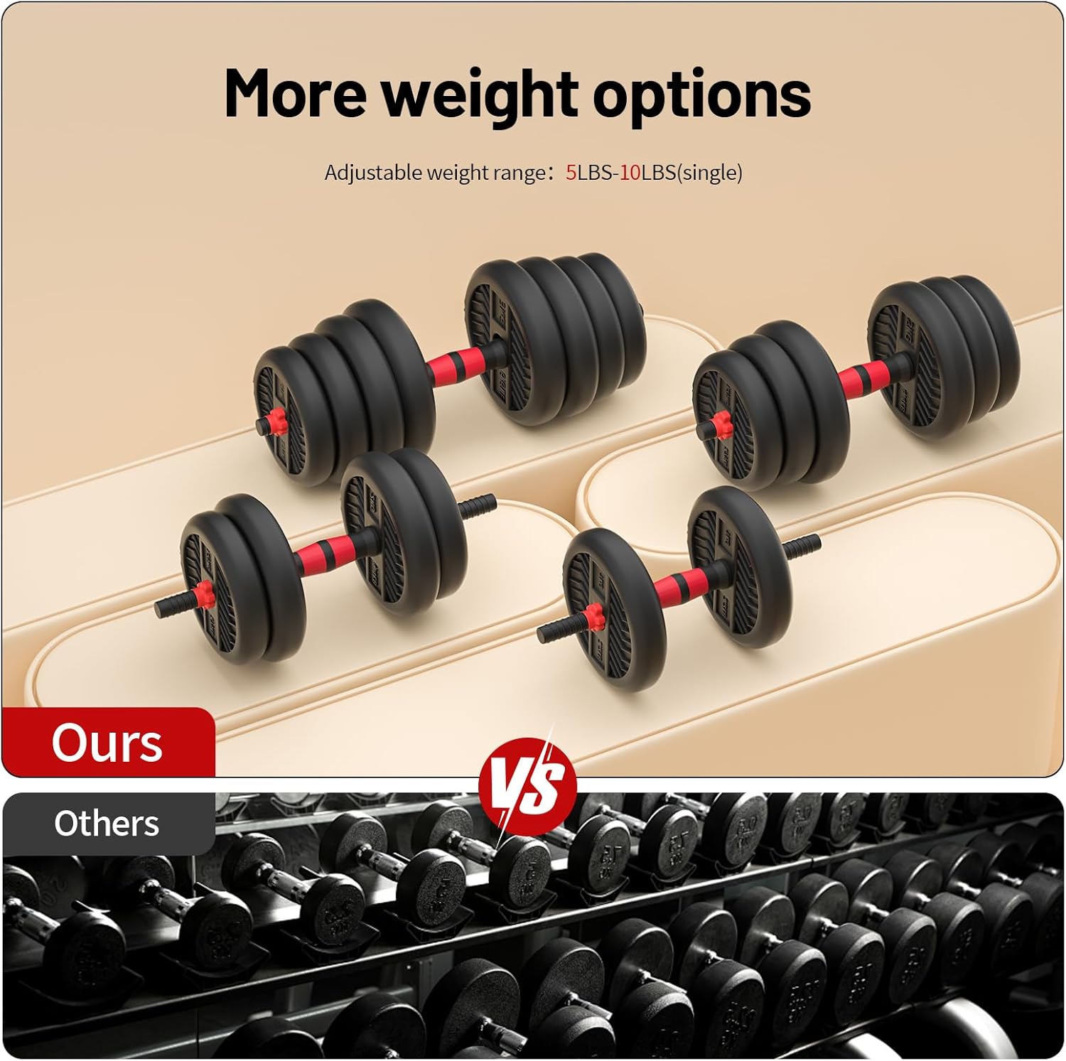 Adjustable Dumbbell Set, 4-in- - Home Gym Equipment reseña y precio