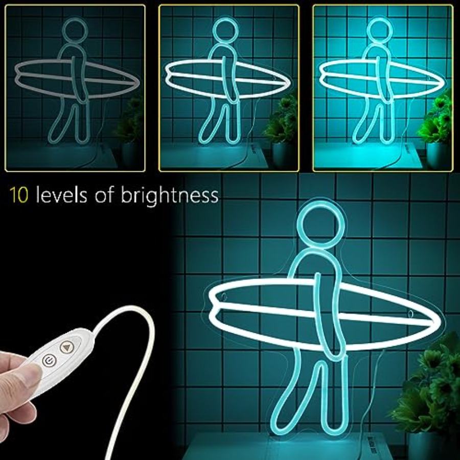 Neon Sign for Home Décor, Surf - Home Gym Neon Sign reseña y precio