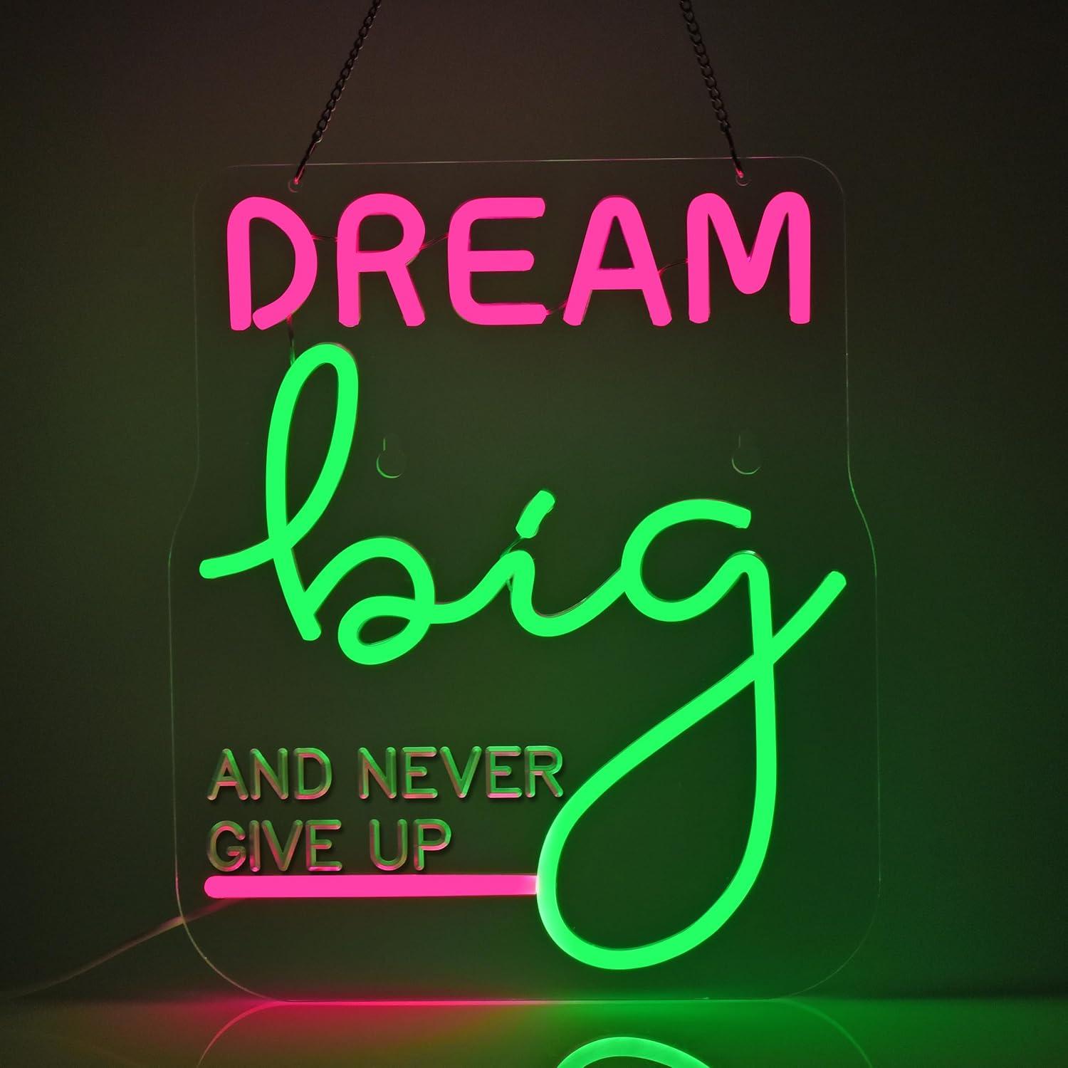 Dream Big Neon Sign Motivation - Home Gym Neon Sign reseña y precio