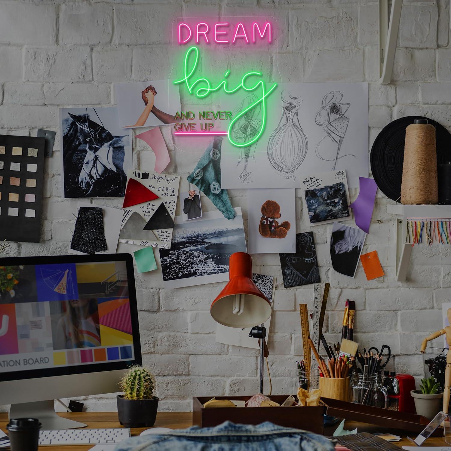 Dream Big Neon Sign Motivation - Home Gym Neon Sign reseña y precio