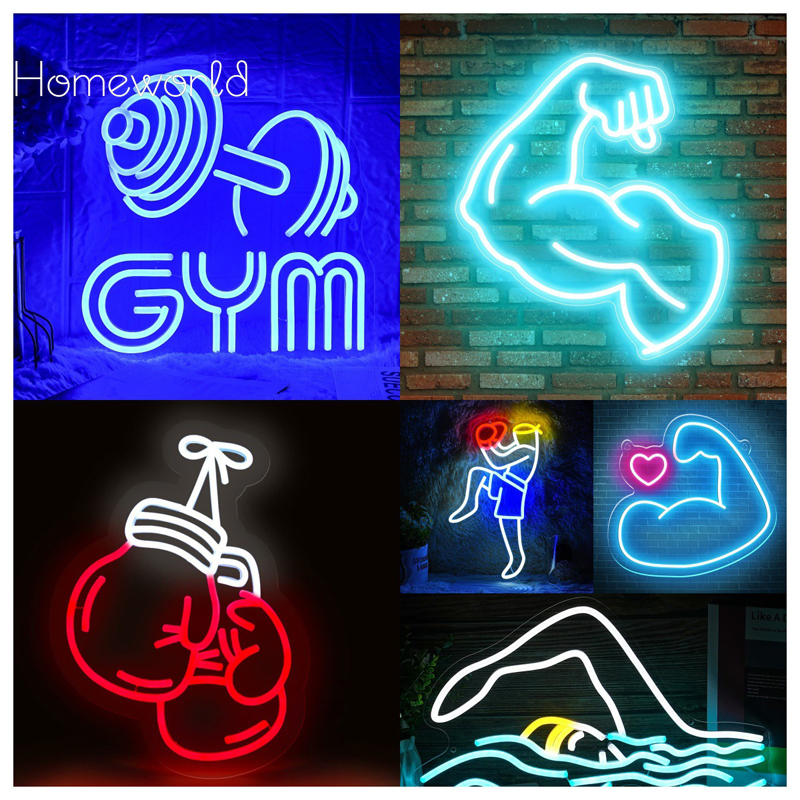 Gym Neon Signs Dumbbell Neon S - Home Gym Neon Sign reseña y precio
