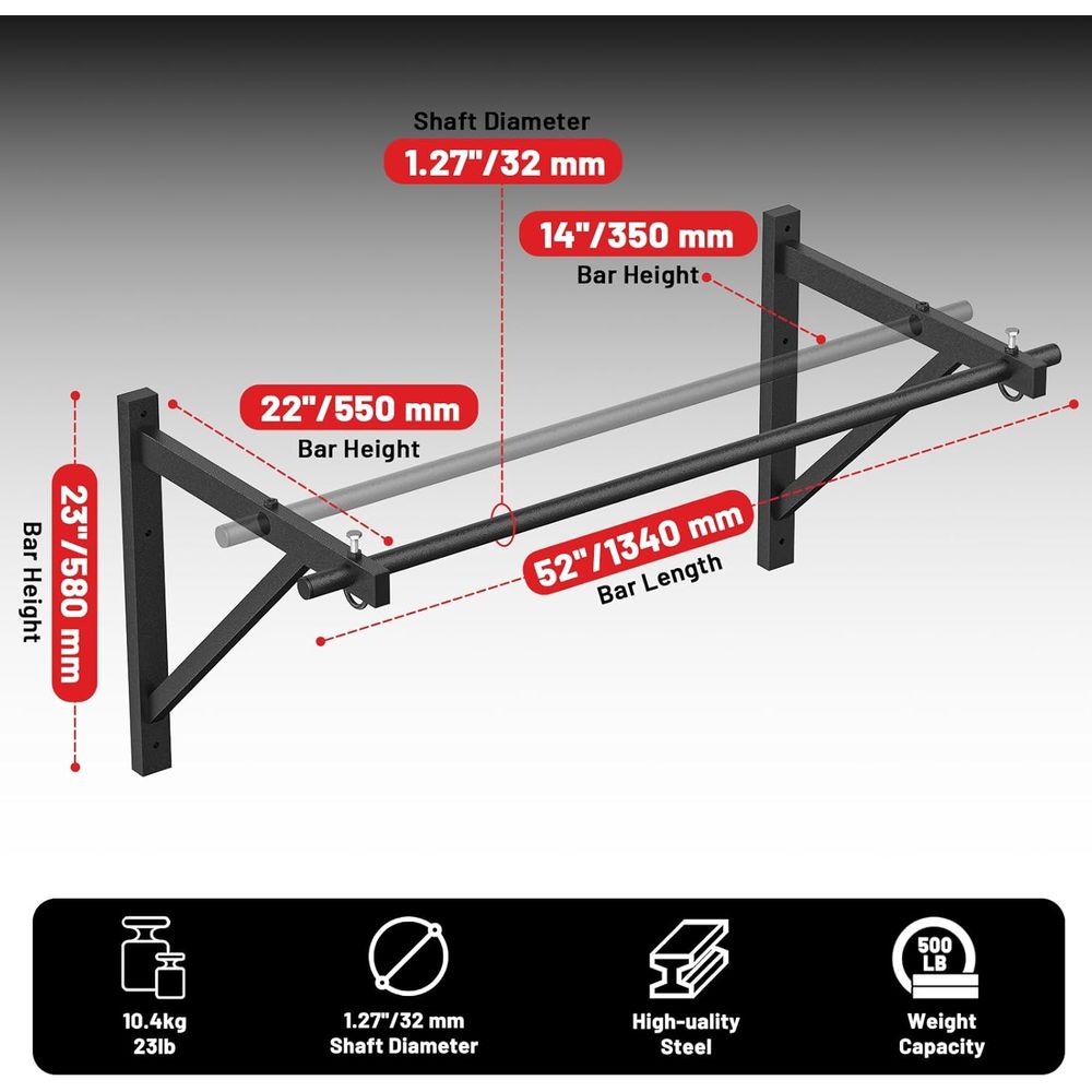 Home Gym Pull-Up Bar - Wall-Mo - Home Gym Wall reseña y precio