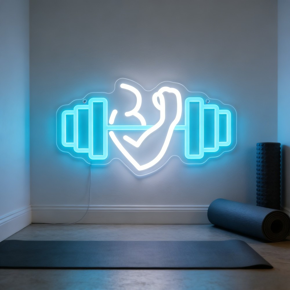 Bicep Dumbbell Neon Sign LED W - Home Gym Neon Sign reseña y precio