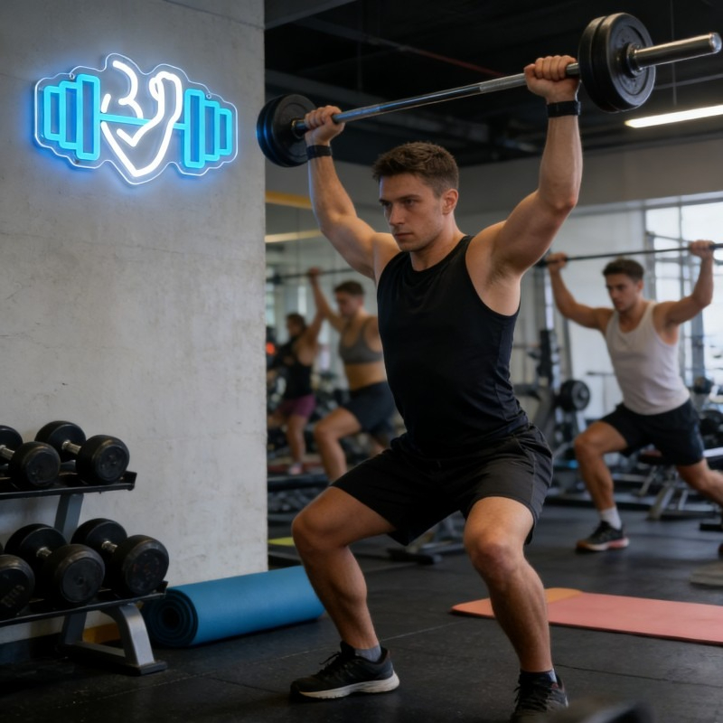 Bicep Dumbbell Neon Sign LED W - Home Gym Neon Sign reseña y precio