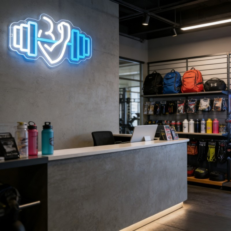 Bicep Dumbbell Neon Sign LED W - Home Gym Neon Sign reseña y precio