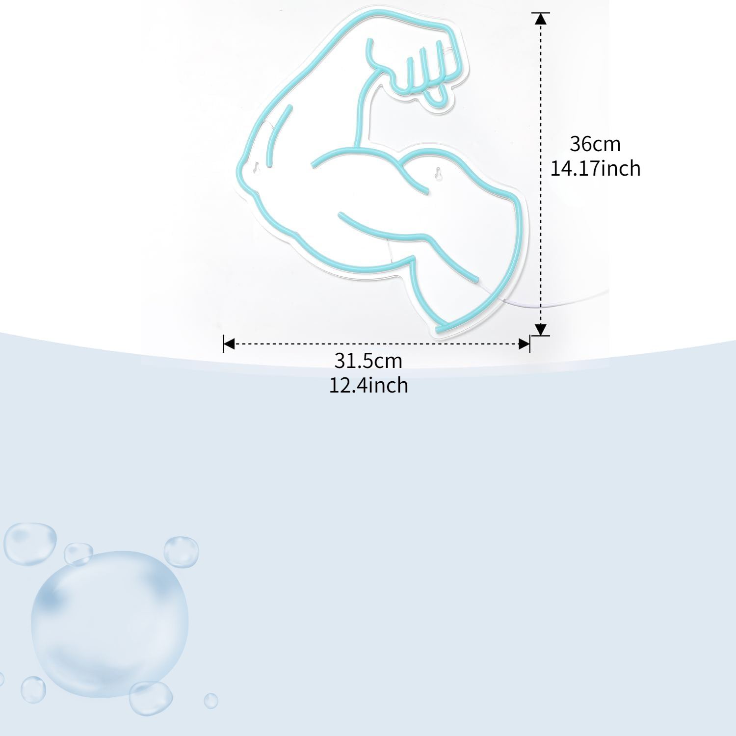 Muscle Arm Neon Sign Blue Glow - Home Gym Neon Sign reseña y precio