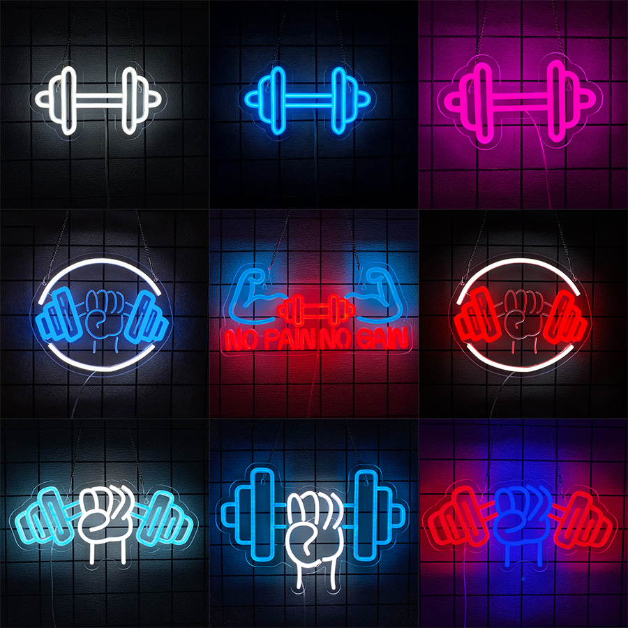 No Pain No Gain Neon Sign for  - Home Gym Neon Sign reseña y precio