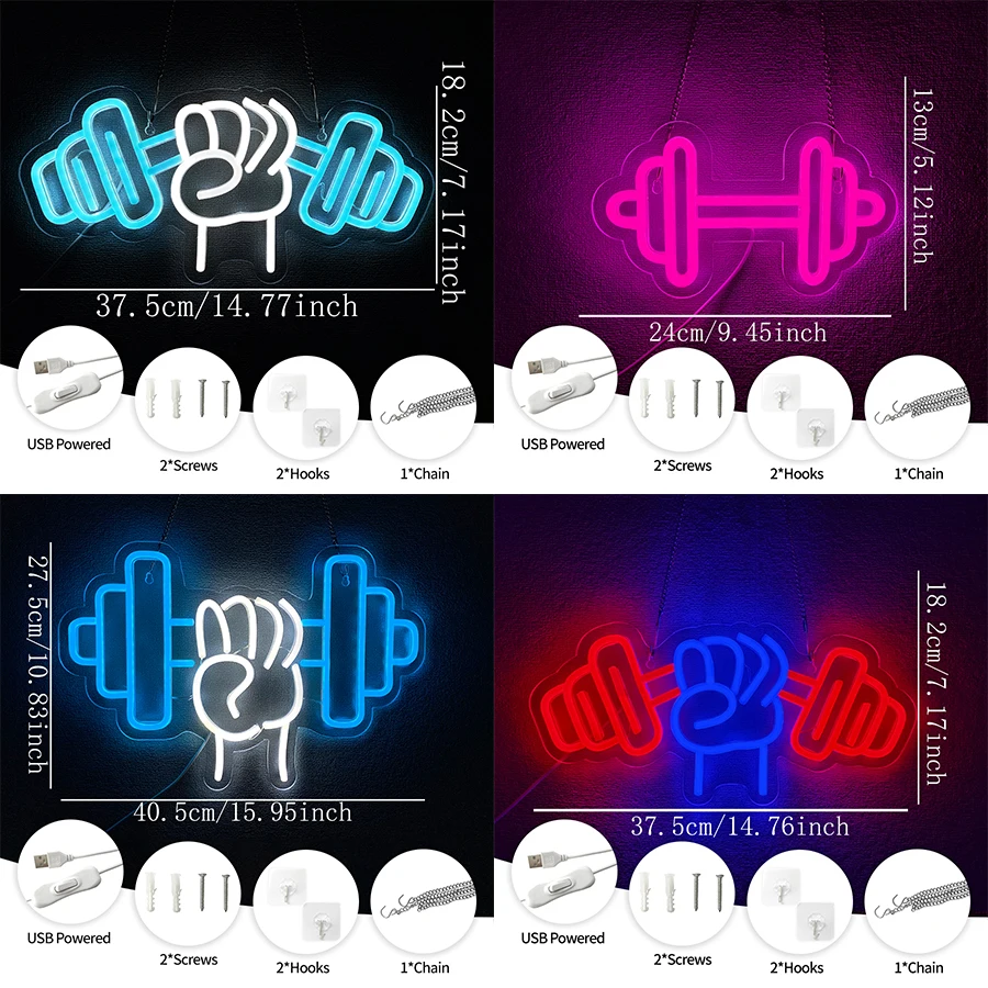 Fitness Series Accessories for - Home Gym Neon Sign reseña y precio